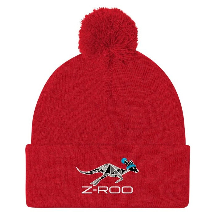 Z-Roo Embroidered Pom-Pom Beanie
