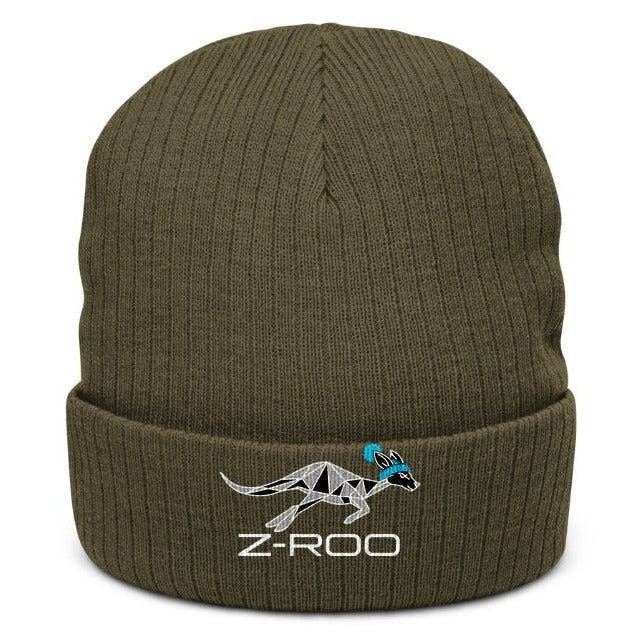 Z-Roo Embroidered Ribbed Beanie