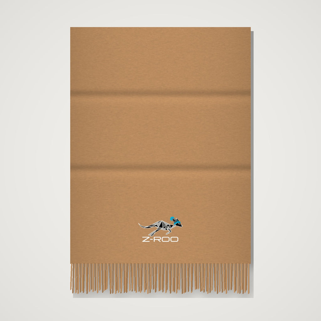Écharpe effet cachemire avec logo Z-Roo – Camel