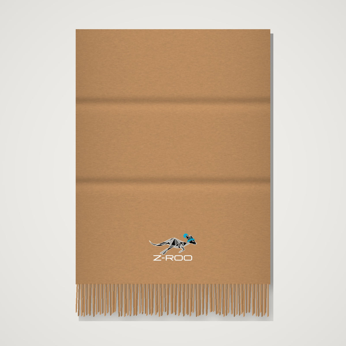Écharpe effet cachemire avec logo Z-Roo – Camel