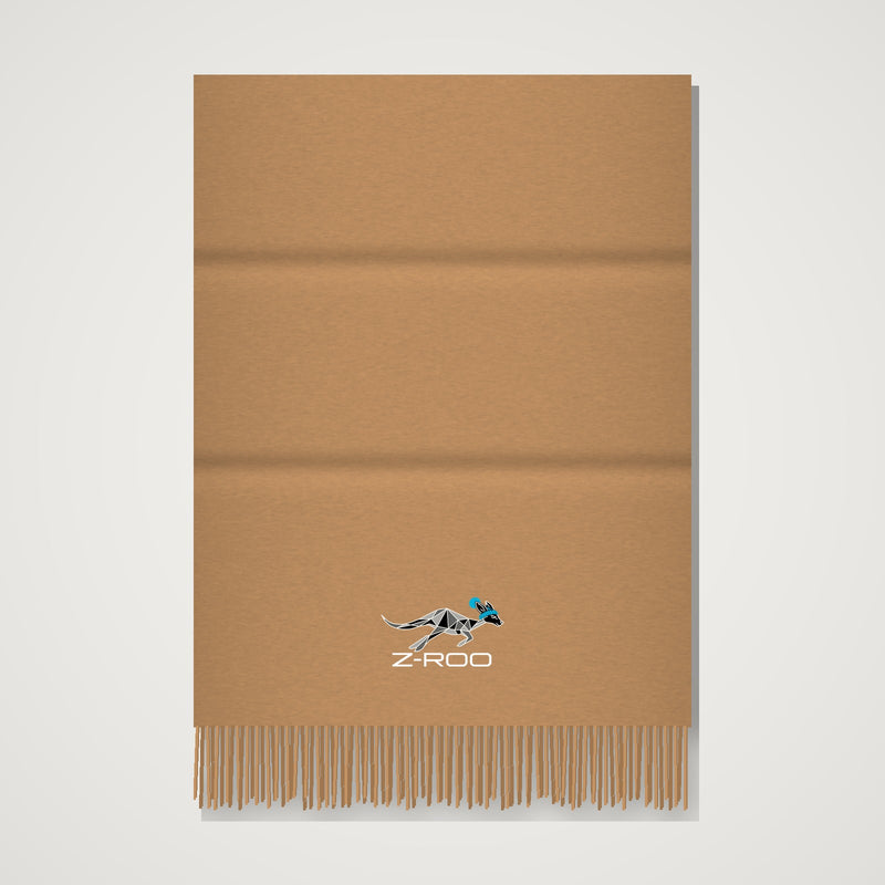 Écharpe effet cachemire avec logo Z-Roo – Camel