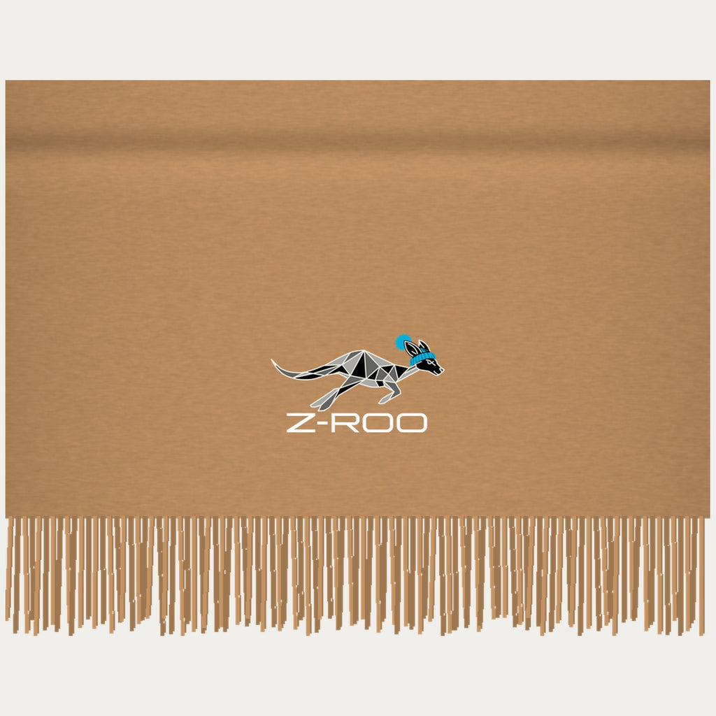 Écharpe effet cachemire avec logo Z-Roo – Camel