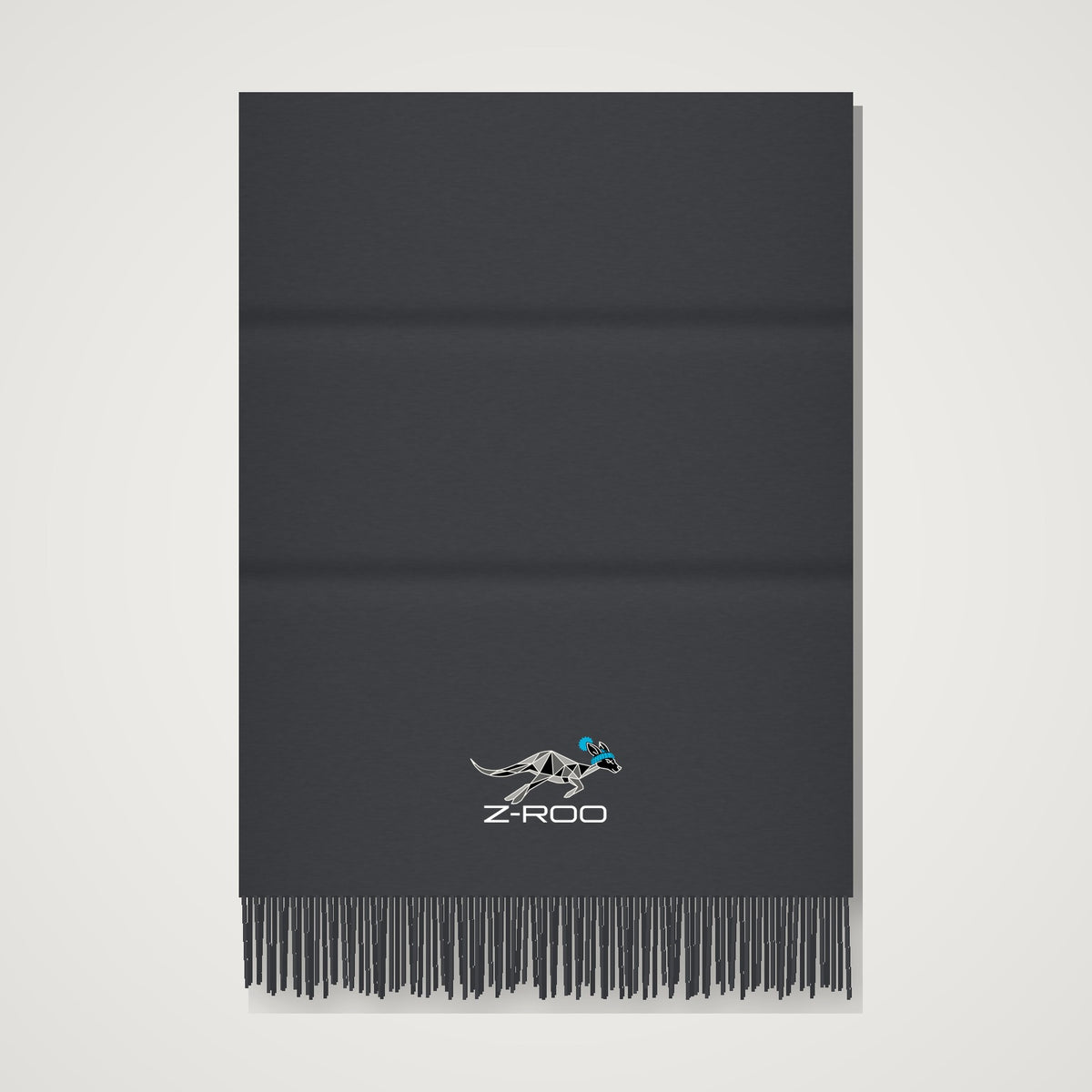 Écharpe effet cachemire avec logo Z-Roo – Charbon
