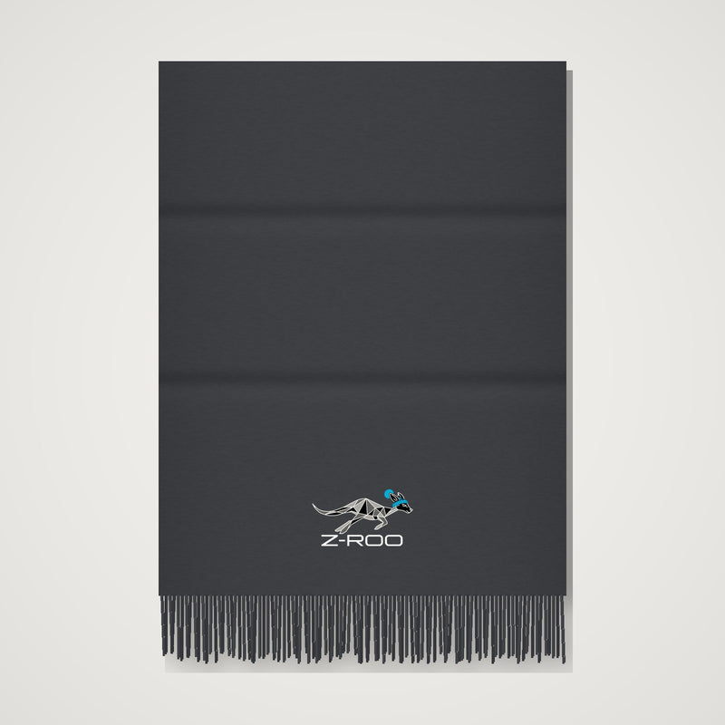 Écharpe effet cachemire avec logo Z-Roo – Charbon
