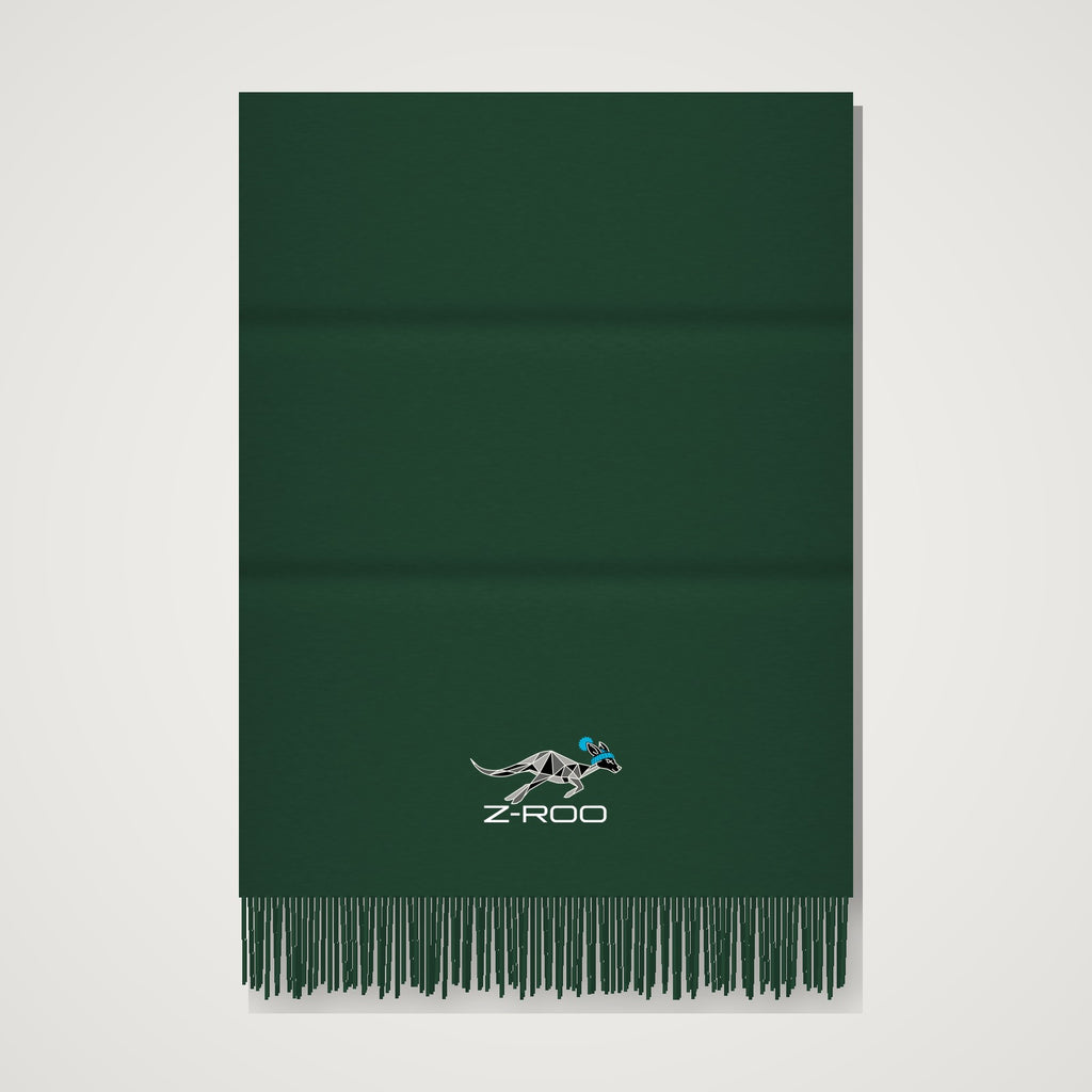 Écharpe effet cachemire avec logo Z-Roo – Vert forêt