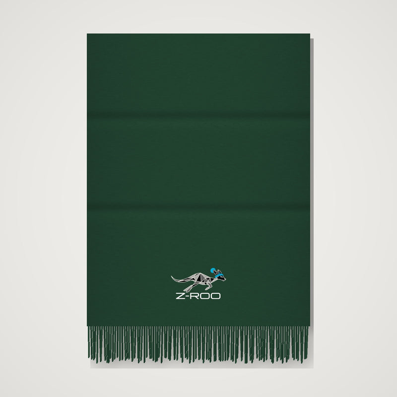 Écharpe effet cachemire avec logo Z-Roo – Vert forêt