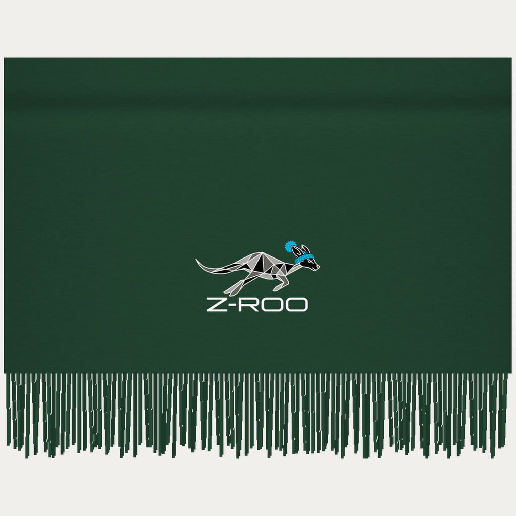 Écharpe effet cachemire avec logo Z-Roo – Vert forêt