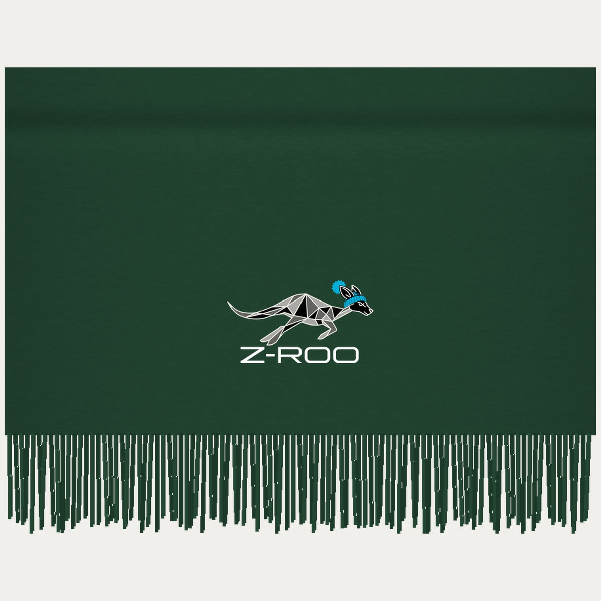 Écharpe effet cachemire avec logo Z-Roo – Vert forêt