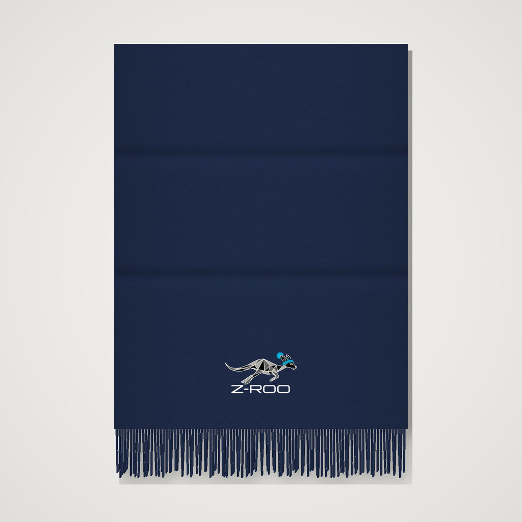 Écharpe effet cachemire avec logo Z-Roo – Marine