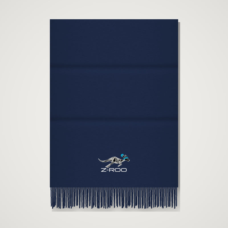 Écharpe effet cachemire avec logo Z-Roo – Marine