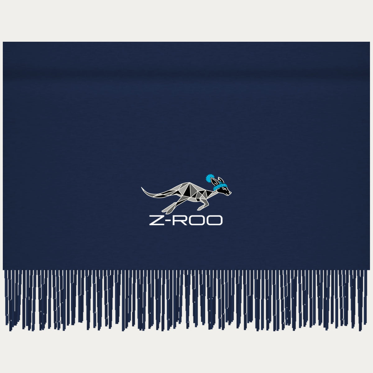Écharpe effet cachemire avec logo Z-Roo – Marine