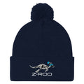 Z-Roo embroidered pom-pom beanie – Navy