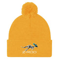 Z-Roo embroidered pom-pom beanie – Gold
