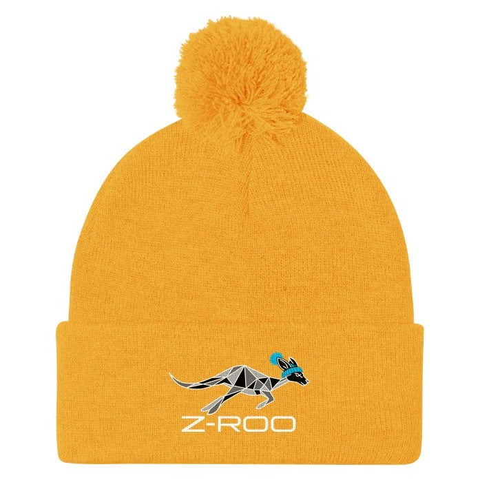 Z-Roo Embroidered Pom-Pom Beanie