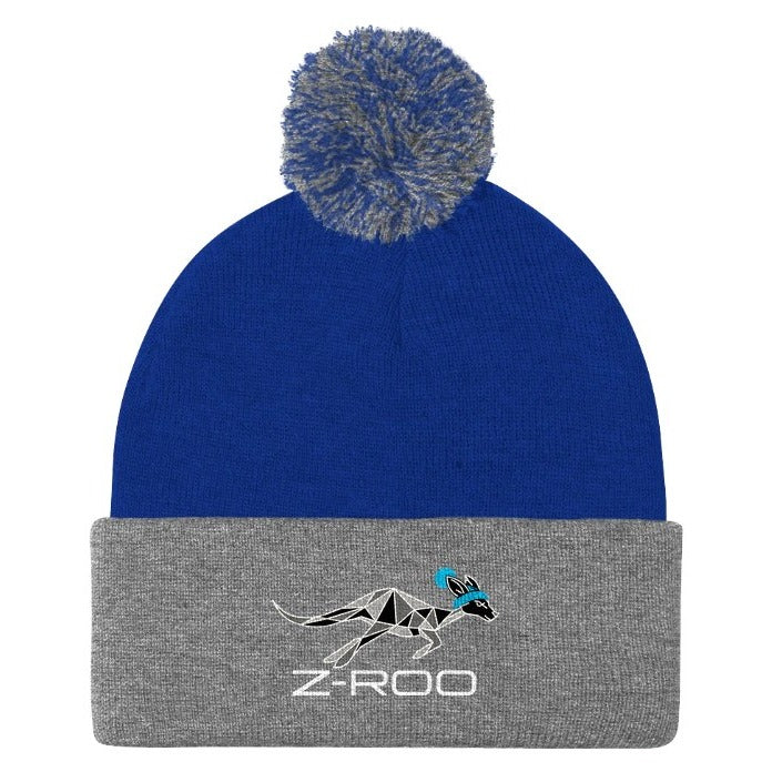 Z-Roo Embroidered Pom-Pom Beanie