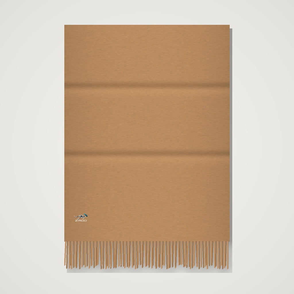 Z-Roo logo cashmere-feel scarf in camel