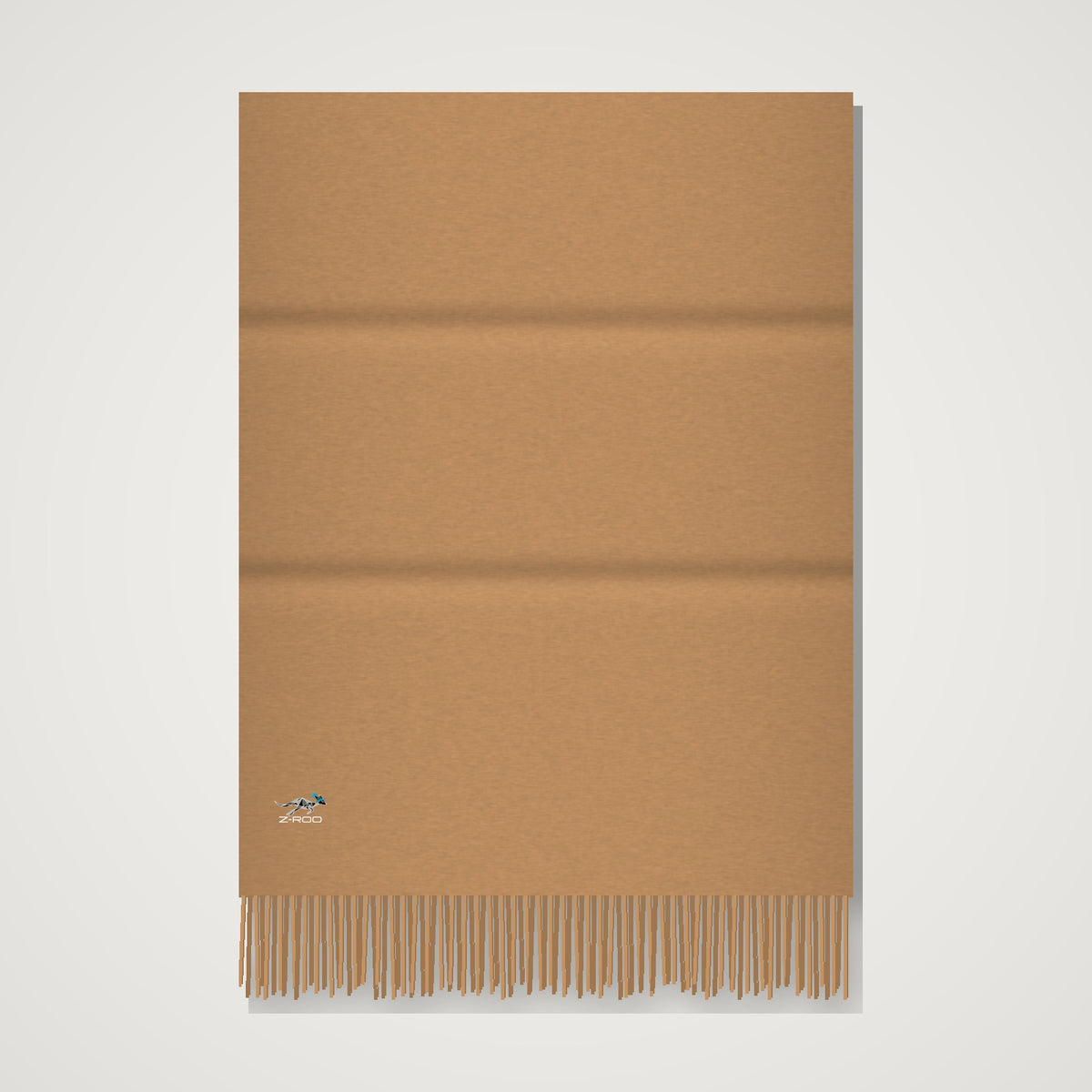 Z-Roo logo cashmere-feel scarf in camel