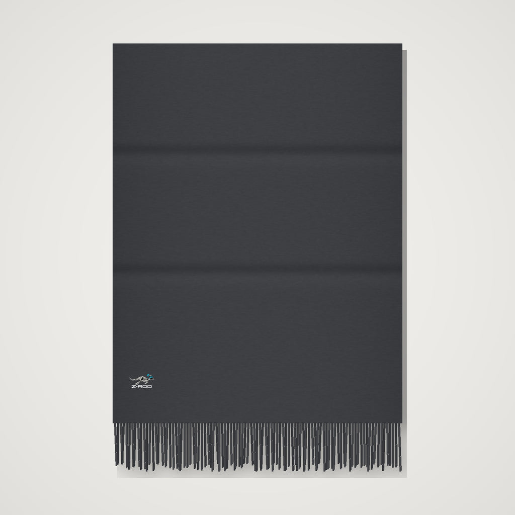 Z-Roo logo cashmere-feel scarf in charcoal